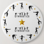 Bóton Redondo 15.24cm Ginástica, Mulher, Estrelas Douradas<br><div class="desc">Ginástica,  Mulher,  Estrelas Douradas</div>