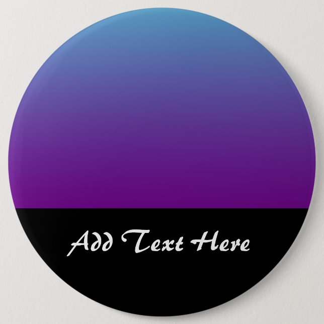 Bóton Redondo 15.24cm Gradiente de Fundo Simples Turquesa Azul Roxo (Frente)