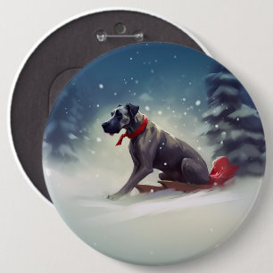 Bóton Redondo 15.24cm Grande Dinamarquês Natal neve inverno