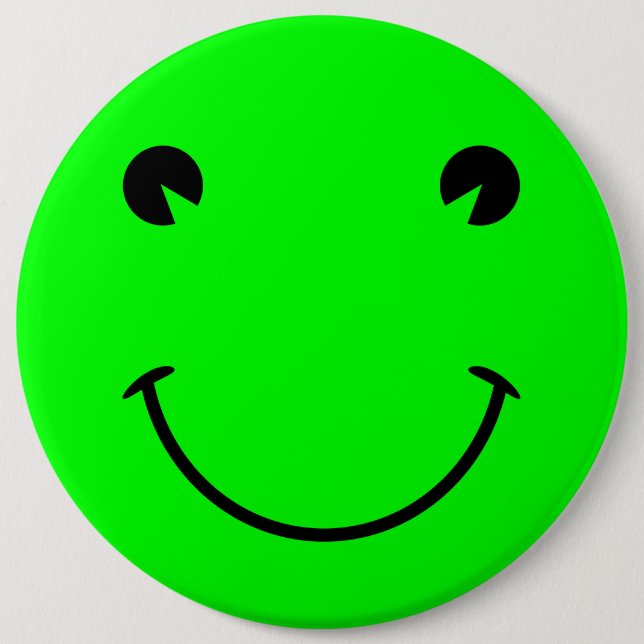 Bóton Redondo 15.24cm Grande sorriso de sapo verde lima (Frente)