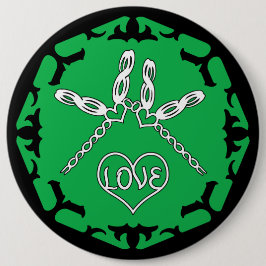Bóton Redondo 15.24cm Green Heart Chakra "Love" Dragonfly Design