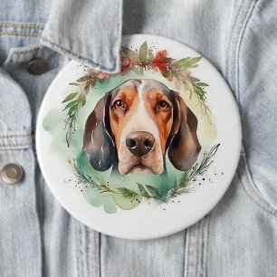 Bóton Redondo 15.24cm Grinalda de Natal do Cãozinho Festivo Treeing Walk