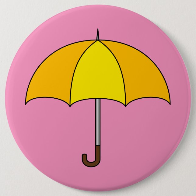 Bóton Redondo 15.24cm Guarda-chuva Amarelo (Frente)