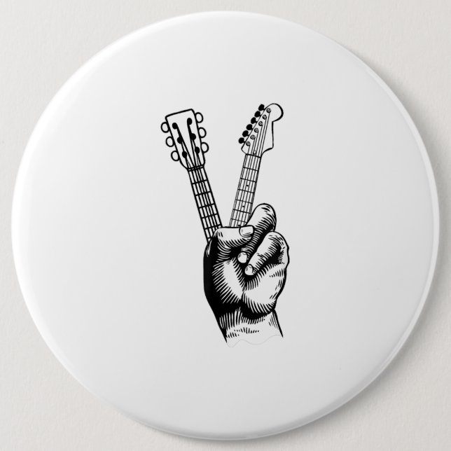 Bóton Redondo 15.24cm Guitar Lover | Diga Hi Guitar Gift (Frente)