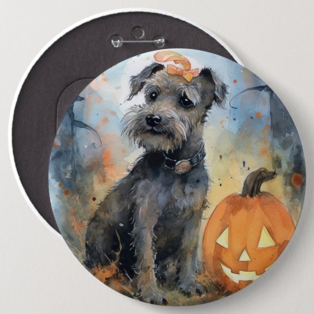 Bóton Redondo 15.24cm Halloween Chesapeake Bay Terrier Com Bompkins (Frente & Verso)