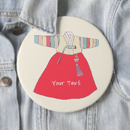 Bóton Redondo 15.24cm Hanbok 한 복 vestuário tradicional coreano