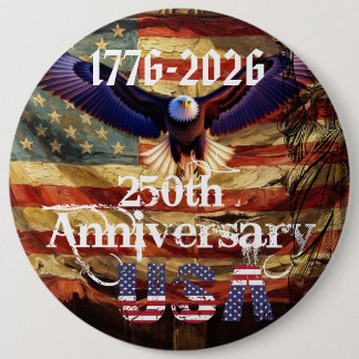 Bóton Redondo 15.24cm Happy Birthday USA 250 Years