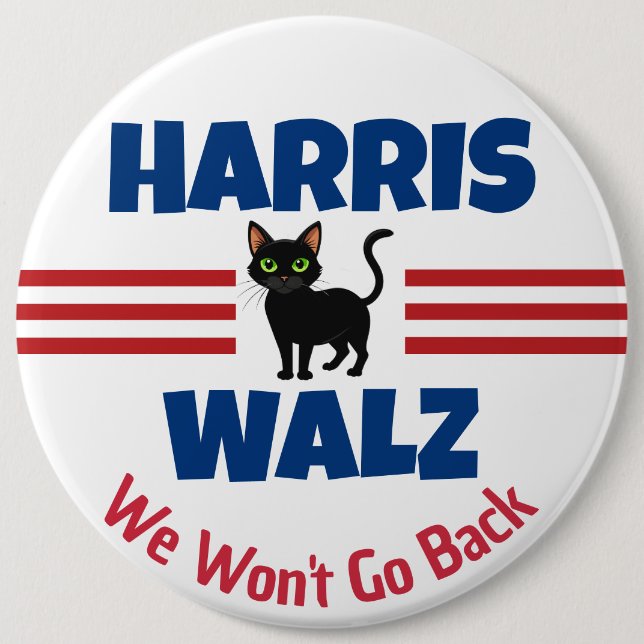 Bóton Redondo 15.24cm Harris Walz Campaign Magnet (Frente)