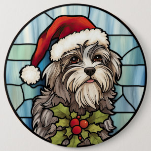 Bóton Redondo 15.24cm Havanês Vidro de Cores Natal
