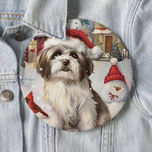 Bóton Redondo 15.24cm Havanese Paraíso de Inverno Alegria de Natal