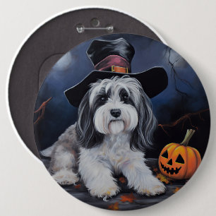 Bóton Redondo 15.24cm Havanese Pumpkins Halloween Scary