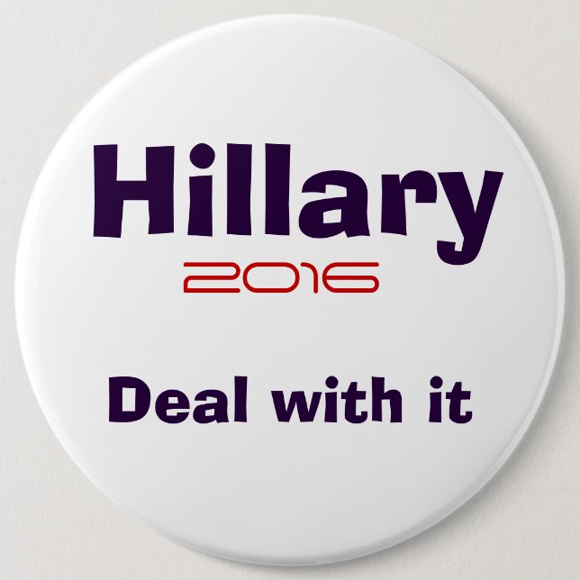 Bóton Redondo 15.24cm Hillary R Clinton 2016 (Frente)