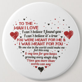 Bóton Redondo 15.24cm homem romântico ama Namorados de arte de palavra f