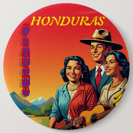 Bóton Redondo 15.24cm Honduras OLANCHO Retro poster