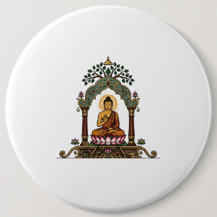 Bóton Redondo 15.24cm Ícone Meditativo Sukiti Dhamma: Buda Minimalista A
