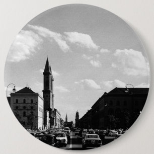 Bóton Redondo 15.24cm Igreja universitária vintage Munique ludwigstraße