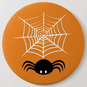 Bóton Redondo 15.24cm Ilustração Assustadora de Aranha de Halloween