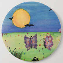 Ilustração Watercolor Borboletas Casal