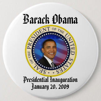 Bóton Redondo 15.24cm Inauguração do PRESIDENTE OBAMA comemorativa
