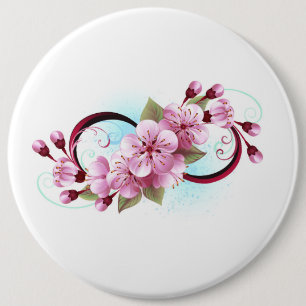 Bóton Redondo 15.24cm Infinidade com Flores de Flor Sakura