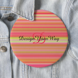 Bóton Redondo 15.24cm Inicial de stripes de abstrato moderno