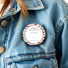 Bóton Redondo 15.24cm Introdução à Reunião Familiar Padrão de Churrasco