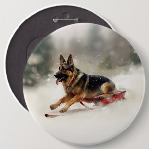 Bóton Redondo 15.24cm Inverno de german shepherd Natal
