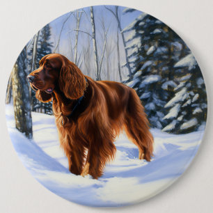 Bóton Redondo 15.24cm Irish Setter Deixe-o nevar no Natal