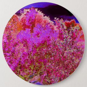 Bóton Redondo 15.24cm Jardim Abstrato Colorido com Sunset Roxo