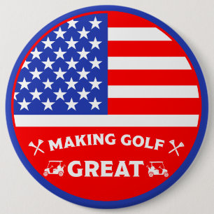 Bóton Redondo 15.24cm Jogador de Golfe Americano Divertido Personalizado