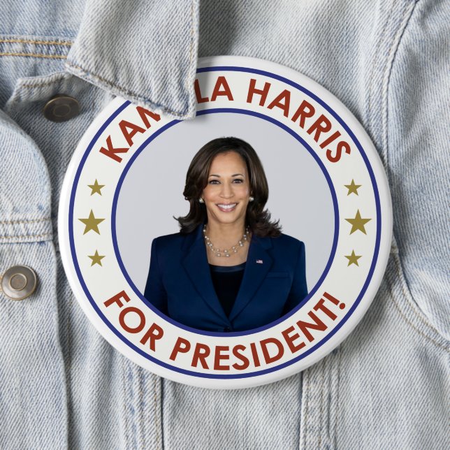 BÓTON REDONDO 15.24CM KAMALA HARRIS PARA O PRESIDENTE! (In Situ)