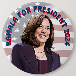Bóton Redondo 15.24cm Kamala Harris para o Presidente 2024 Jumbo-Sized