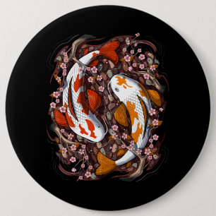 Bóton Redondo 15.24cm Koi Fish Cherry Blossom