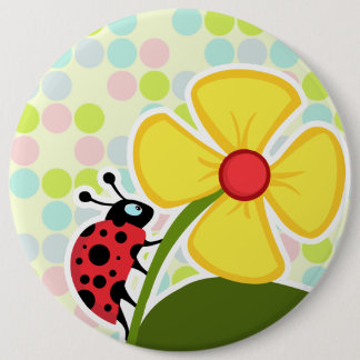 Bóton Redondo 15.24cm Ladybug Pastel Colors, Bolinhas