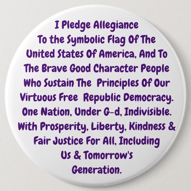 Bóton Redondo 15.24cm Lembrete Do Botão Para Viver Nossos Valores Sagrad (Frente)