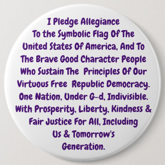 Bóton Redondo 15.24cm Lembrete Do Botão Para Viver Nossos Valores Sagrad