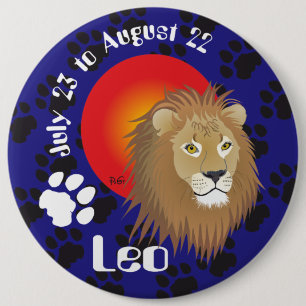 Bóton Redondo 15.24cm Leo July 23 to agostos de 22 Button