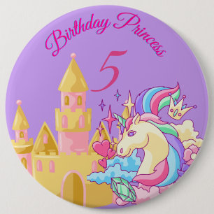 Bóton Redondo 15.24cm Lilac Birthday Princess Button