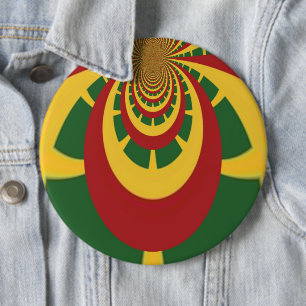 Bóton Redondo 15.24cm Linda Arte de Cores Incríveis do Rastafari