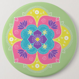 Bóton Redondo 15.24cm Lotus Pastel brilhante Rangoli