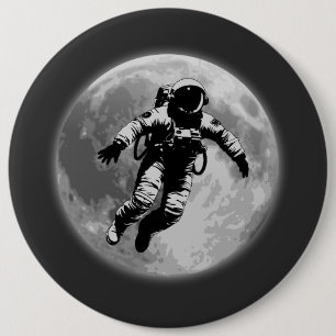 Bóton Redondo 15.24cm Lua Cheia e Astronauta