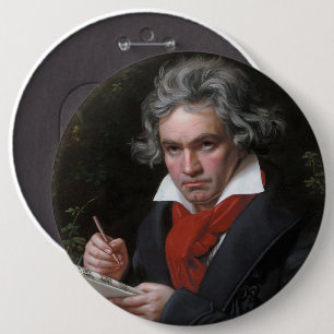 Bóton Redondo 15.24cm Ludwig Beethoven Symphony Classic Music Composer