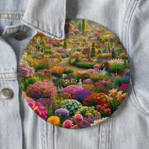 Bóton Redondo 15.24cm Magia das flores – um paraíso de cores