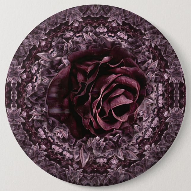 Bóton Redondo 15.24cm Mandala de Rosa  (Frente)