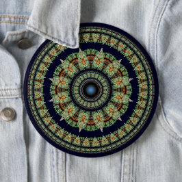 Bóton Redondo 15.24cm Mandala fada fractal verde