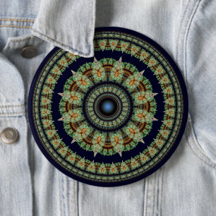 Bóton Redondo 15.24cm Mandala fada fractal verde
