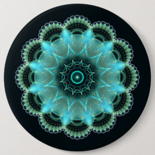 Bóton Redondo 15.24cm mandala fractal de estrela brilhante