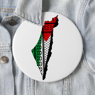 Bóton Redondo 15.24cm Mapa Palestino que Bandeira e Padrão Keffiyeg