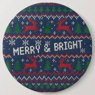 Bóton Redondo 15.24cm Merry & Bright Ugly Christmas Sweater