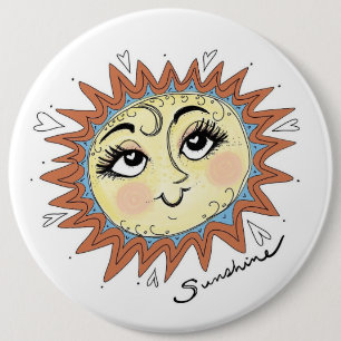 Bóton Redondo 15.24cm Minha Ilustração Divertida De Sol